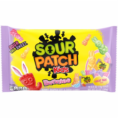 Sour Patch Kids Bunnies Soft And Chewy Easter Candy Snack Packs Perspective: front