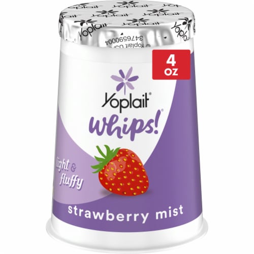 Yoplait Whips Strawberry Mist Low Fat Yogurt Mousse Cup Perspective: front
