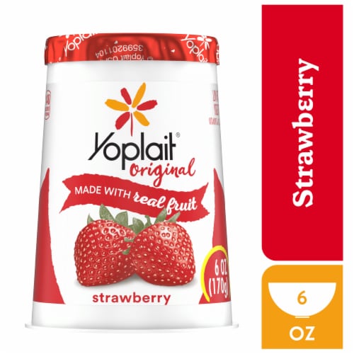 Yoplait Original Strawberry Low Fat Yogurt Cup Perspective: front
