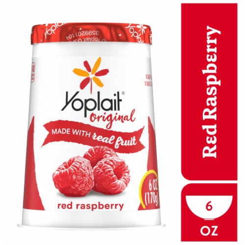 Yoplait Original Low Fat Red Raspberry Yogurt Cup Perspective: front