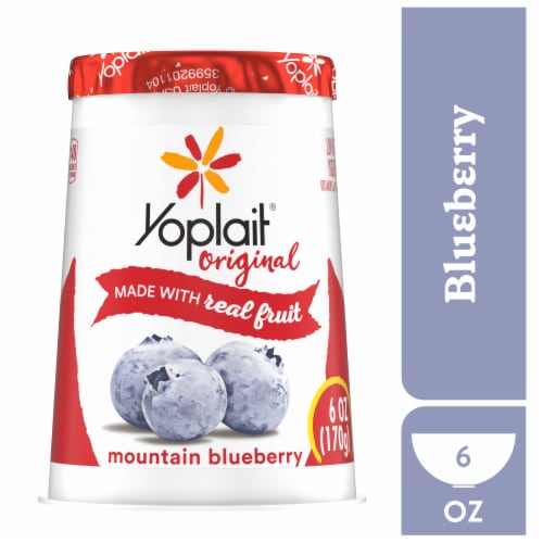 Yoplait Original Mountain Blueberry Low Fat Yogurt Cup Perspective: front
