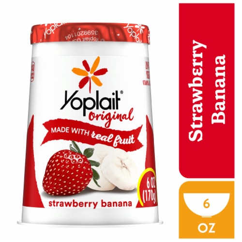 Yoplait Original Low Fat Strawberry Banana Yogurt Cup Perspective: front