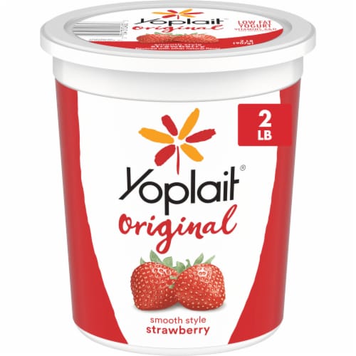 Yoplait Original Strawberry Low Fat Smooth Style Yogurt Tub Perspective: front