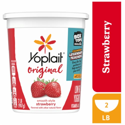 Yoplait Original Low Fat Smooth Style Strawberry Flavored Yogurt Tub Perspective: front