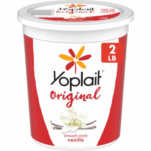 Yoplait Original Vanilla Flavored Smooth Style Low Fat Yogurt Tub Perspective: front