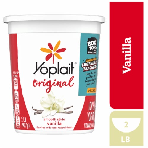 Yoplait Original Vanilla Flavored Smooth Style Low Fat Yogurt Tub Perspective: front