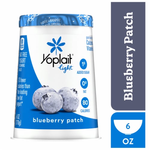 Yoplait Light Blueberry Patch Fat Free Yogurt Cup Perspective: front