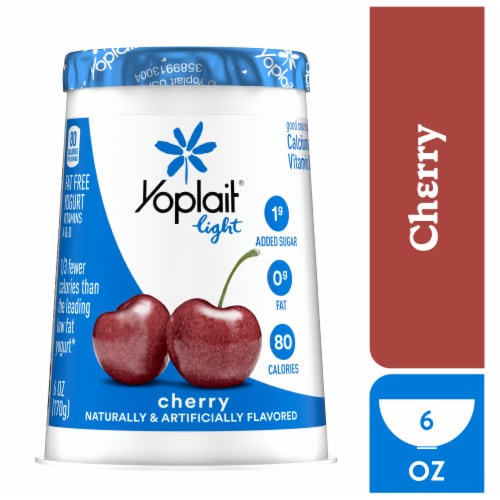 Yoplait Light Cherry Nonfat Yogurt Cup Perspective: front