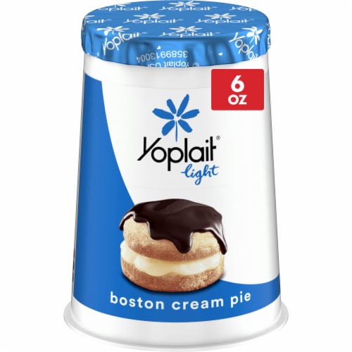 Yoplait Light Boston Cream Pie Nonfat Yogurt Cup Perspective: front
