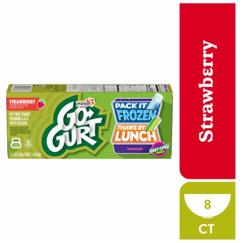 Go GURT Strawberry Kids Fat Free Yogurt Tubes Perspective: front