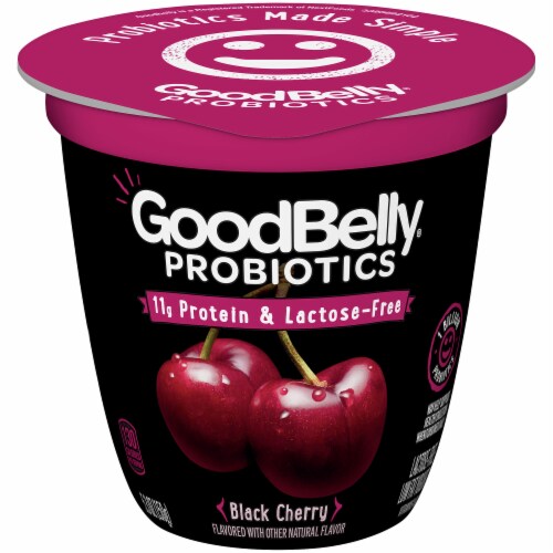 GoodBelly Probiotics Lactose-Free Black Cherry Yogurt Perspective: front