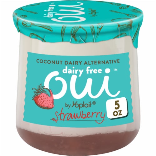 Oui by Yoplait Strawberry Dairy Free Yogurt Alternative Jar Perspective: front
