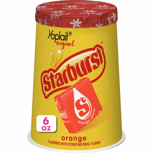 Yoplait Original Starburst Orange Flavored Low Fat Yogurt Cup Perspective: front