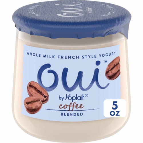 Oui by Yoplait Coffee Whole Milk French Style Yogurt Jar Perspective: front