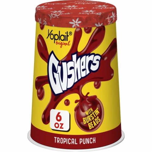 Yoplait Original Gushers Tropical Punch Low Fat Yogurt Cup Perspective: front