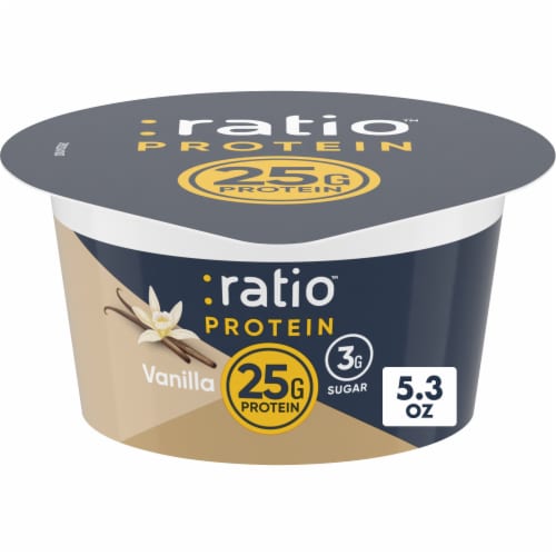 Ratio Protein Vanilla Yogurt Cultured Dairy Snack Perspective: front