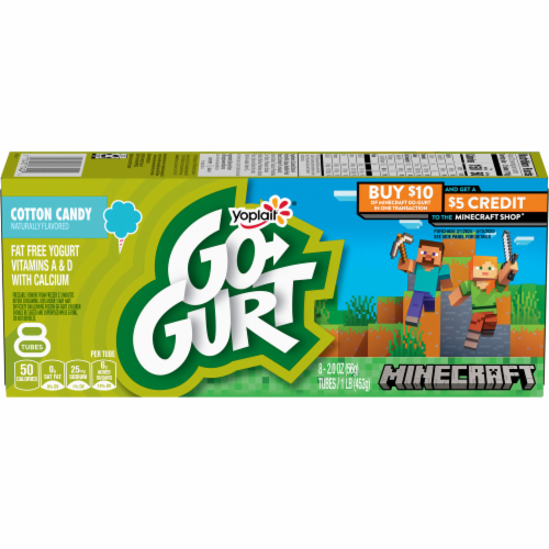 Go-GURT Gluten Free Cotton Candy Kids Fat Free Yogurt Tubes Perspective: front