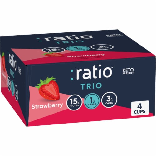 Ratio Keto Friendly Strawberry Dairy Snack Perspective: front