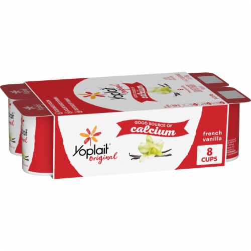 Yoplait Original French Vanilla Low Fat Yogurt Cups Perspective: front