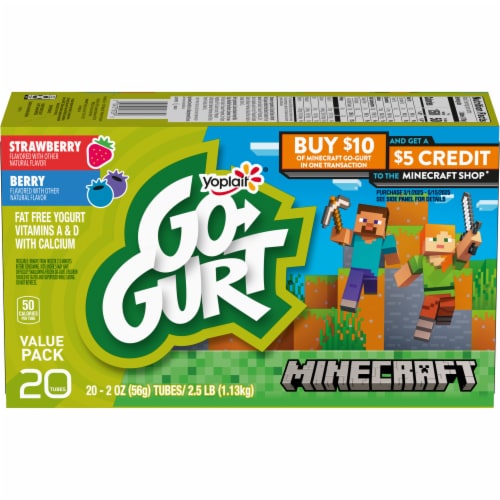 Go GURT Berry and Strawberry Kids Fat Free Yogurt Tube Perspective: front