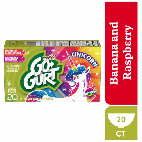 Go GURT Unicorn Strawberry Banana & Raspberry Kids Yogurt Tubes