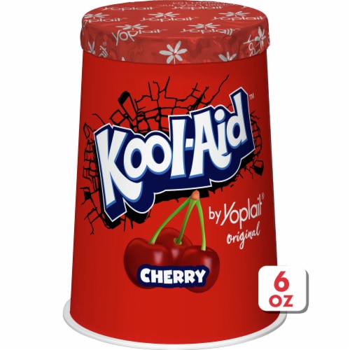 Yoplait Original Kool Aid Cherry Low Fat Yogurt Perspective: front