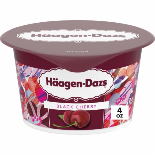 Haagen Dazs Black Cherry Cultured Crème Yogurt Style Snack Perspective: front