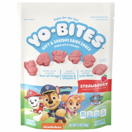 Yo-Bites™ Paw Patrol™ Strawberry Soft & Squishy Dairy Snacks Perspective: front