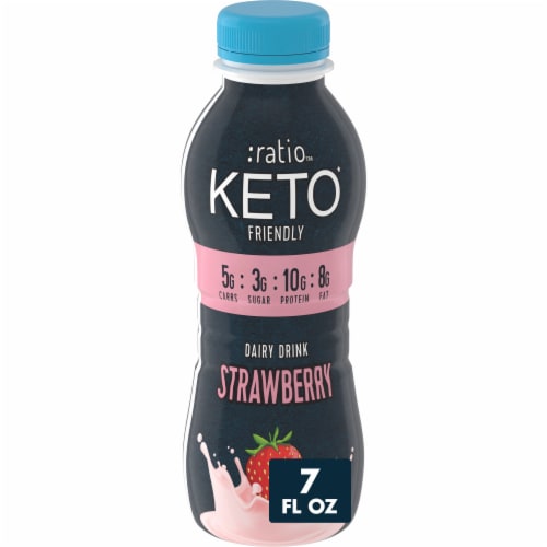 :ratio Strawberry Ten g Protein Keto Friendly Dairy Drink Perspective: front