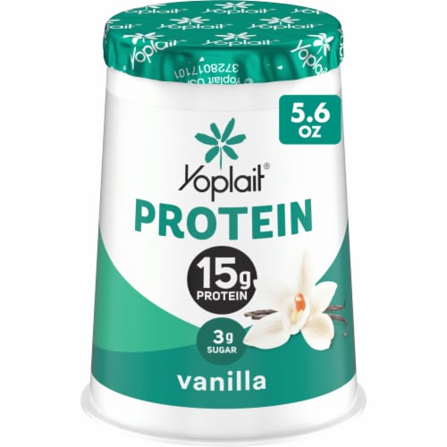 Yoplait Protein Vanilla Yogurt Cultured Dairy Snack Cup Perspective: front