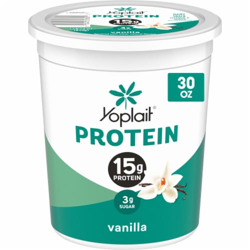 Yoplait Protein Vanilla Yogurt Cultured Dairy Snack Tub Perspective: front