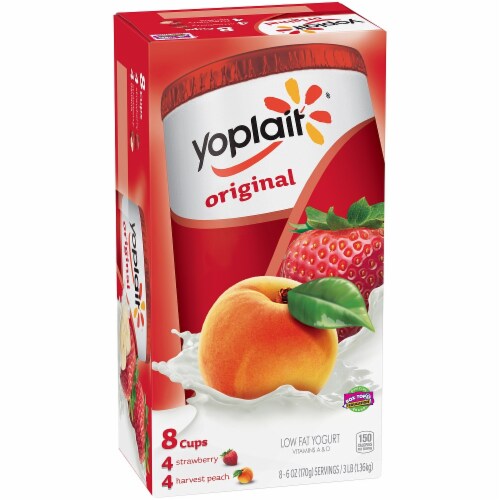 Yoplait Original Yogurt Variety Pack of Strawberry and Harvest Peach Perspective: front