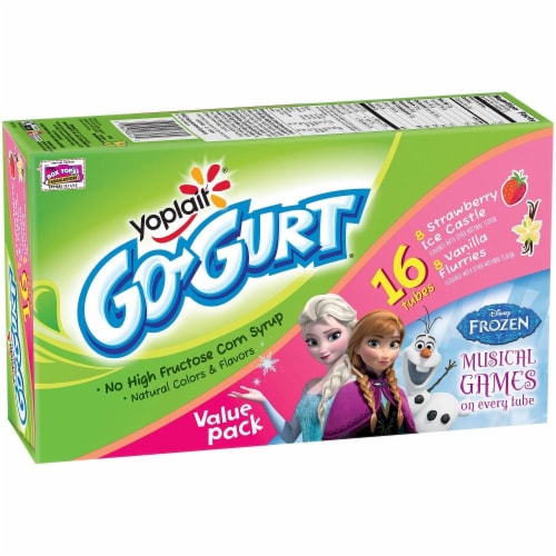 Go-Gurt Vanilla Cream and Strawberry Yogurt Perspective: front