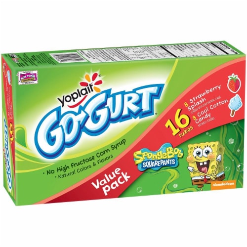 Yoplait Strawberry Splash & Cool Cotton Candy Go-Gurt Perspective: front