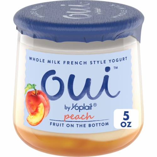 Oui by Yoplait Gluten Free French Style Peach Whole Milk Yogurt Glass Jar