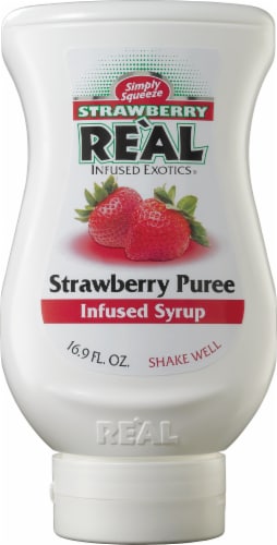 Simply Squeeze Strawberry Real Infused Syrup Perspective: front