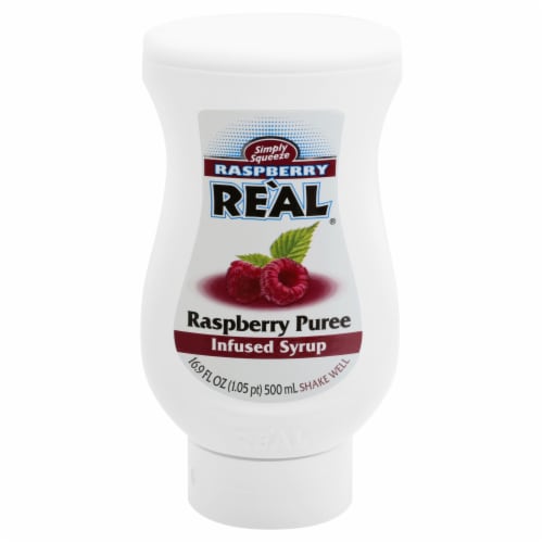 Reál Simply Squeeze Raspberry Puree Infused Syrup Perspective: front