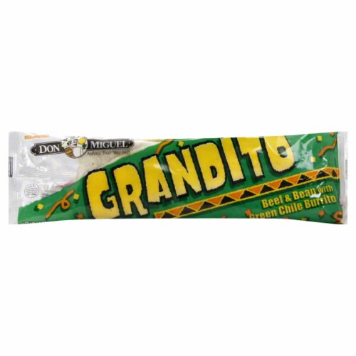 Don Miguel Grandito Beef & Bean with Green Chile Burrito Perspective: front