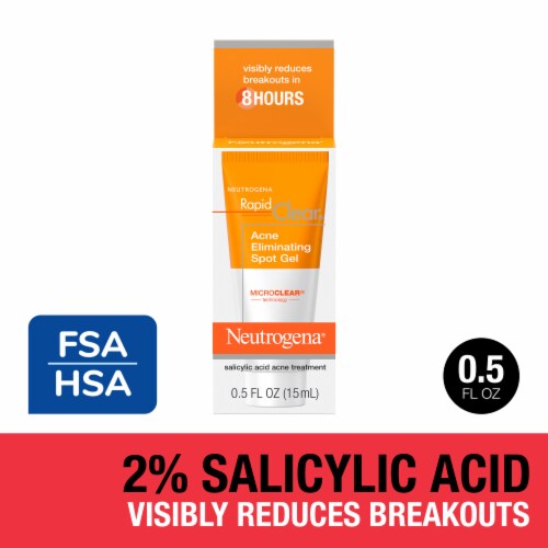 Neutrogena Rapid Clear Acne Eliminating Spot Treatment Gel with 2% Salicylic Acid Acne Medicine Perspective: front