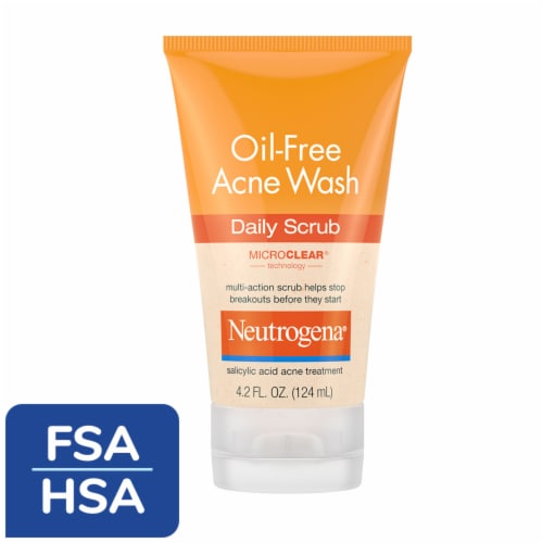 Neutrogena Oil-Free Acne Face Scrub 2% Salicylic Acid Acne Treatment Perspective: front