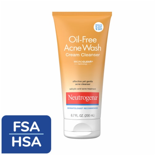 Neutrogena Oil-Free Acne Face Wash Cream Cleanser with 2% Salicylic Acid Acne Treatment Perspective: front