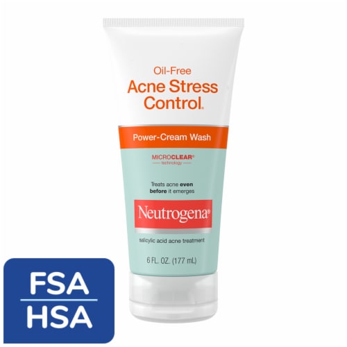Neutrogena Oil-Free Acne Stress Control Power-Cream Face Wash 6 Fl. Oz Perspective: front