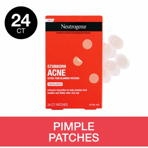 Neutrogena Stubborn Acne Hydrocolloid Acne Treatment Patches Perspective: front
