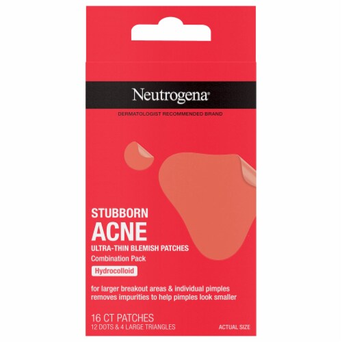 Neutrogena® Stubborn Acne Ultra-Thin Hydrocolloid Combination Blemish Patches Perspective: front