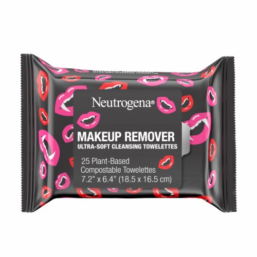 Neutrogena Makeup Remover Wipes Plant-Based Towelettes, Gently Removes Oil & Makeup Perspective: front