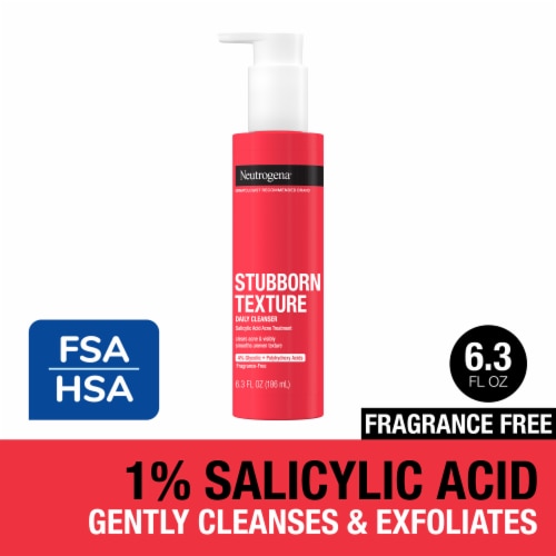 Neutrogena Stubborn Texture Daily Acne Face Wash Fragrance-Free Salicylic Acid Facial Cleanser Perspective: front