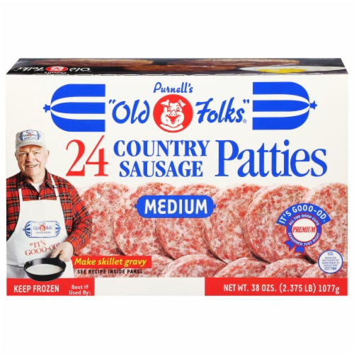 Purnell's Old Folks® Medium Country Sausage Patties Perspective: front