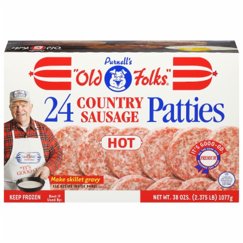 Purnell's Old Folks® Hot Country Sausage Patties Perspective: front