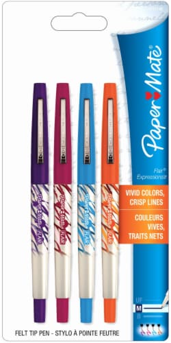 Paper Mate Flair Felt Tip Pens, Medium Point, Business Colors, 4 Pack