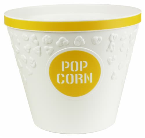 Hutzler Popcorn Bucket - White/Yellow Perspective: front